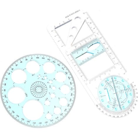 2 pochoirs géométriques en plastique pour le dessin (1/5)