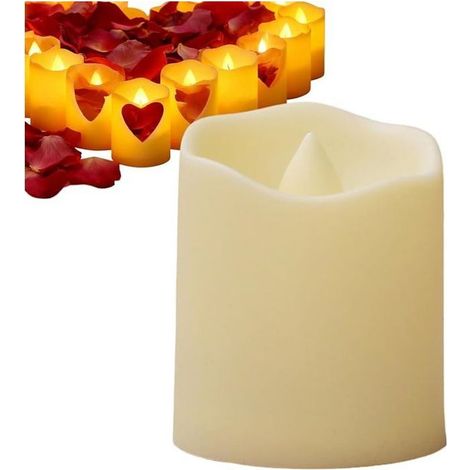 1x Candela del LED di luce, Effetto sfarfallio realistico, Luce calda, Senza fiamma, Piscina all'aperto e la Decorazione di nozze di Natale (1/5)