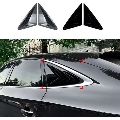 Ein Paar dreieckige Fensterleistenaufkleber, kompatibel mit Audi Q5 FY Coupé (2018-2024). (1/5)
