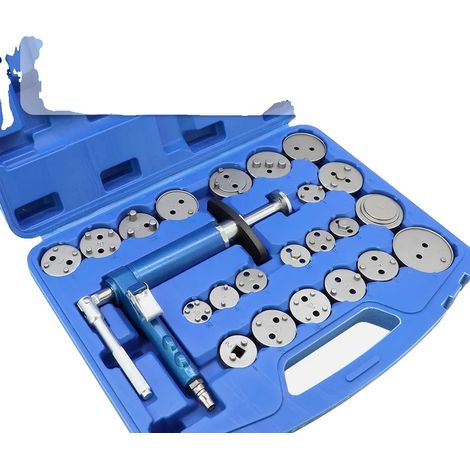 Herramienta neumática para restablecer la pinza de freno, 23 piezas, 22 adaptadores, ajuste universal, sistema neumático ajustable, longitud de la herramienta 15 pulgadas. (1/5)