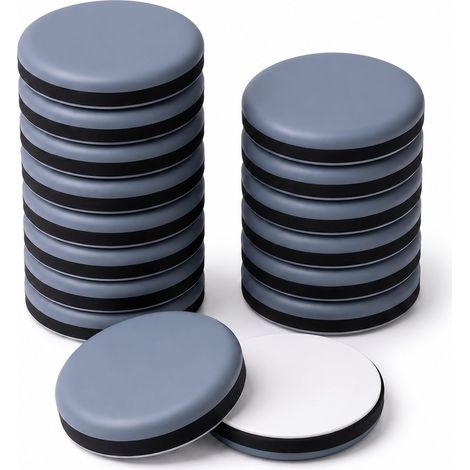 Curseur de meubles 40 mm autoadhésif 16 pièces surface PTFE à faible frottement avec couche Eva absorbante pour faciliter le déplacement des meubles et protéger le sol (1/5)