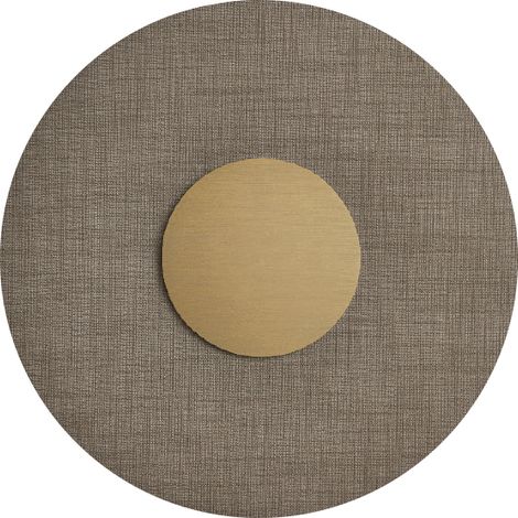 SOLARIS Applique 12W 3000K CRI90 IP20 - Struttura Oro con Paralume Tortora in Tessuto, Lampada da Parete Design - Rossini Group (1/5)