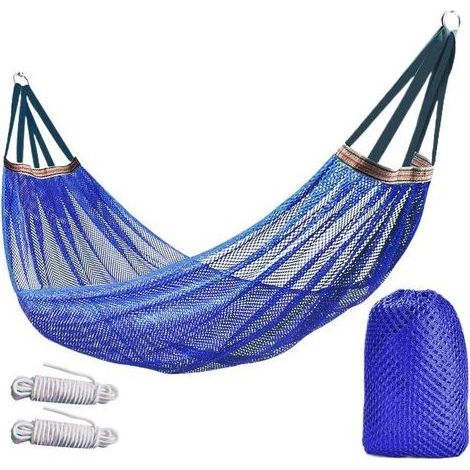 Hamac de camping - Double hamac d'extérieur avec filet et mouche de pluie - Résistant aux intempéries - Moustiquaire - Installation facile - Comprend des sangles d'arbre et des mousquetons - Parfait (1/5)