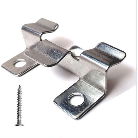 Packung mit 100 Befestigungsclips für WPC-Terrassendielen mit Edelstahlschrauben (1 cm Höhe)