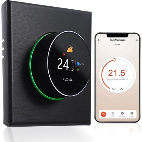 Termostato WiFi Beca BAC-7000ELW con Manopola Nero