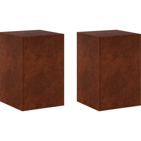 Support de Plante 2 pcs 40 x 40 x 60 cm Acier patiné – corde extérieure