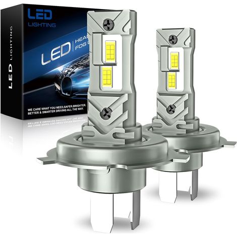H4 LED Headlight Bulbs for Car and Motorcycle, 24000LM 6500K Cool White 12V Led Lamps H4/HB2/9003 Canbus Anti Error Low Beam and Highway, Pack of 2 (1/5)