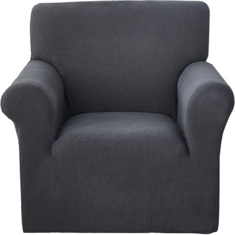 Housse de fauteuil extensible élastique, 1 pièce, gris métallisé, petite taille (1/5)