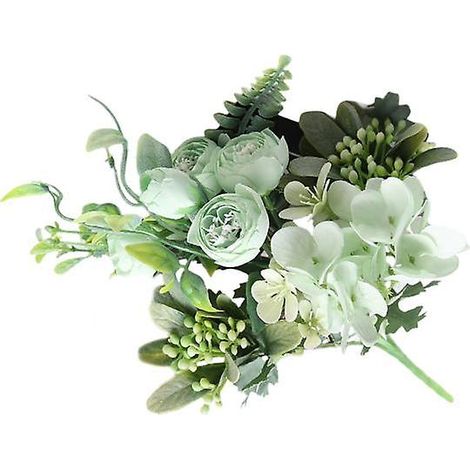 Fleurs artificielles tendance, en soie synthétique inaltérable, pour la maison et les fêtes. Roses artificielles attrayantes pour le salon.vert (1/5)