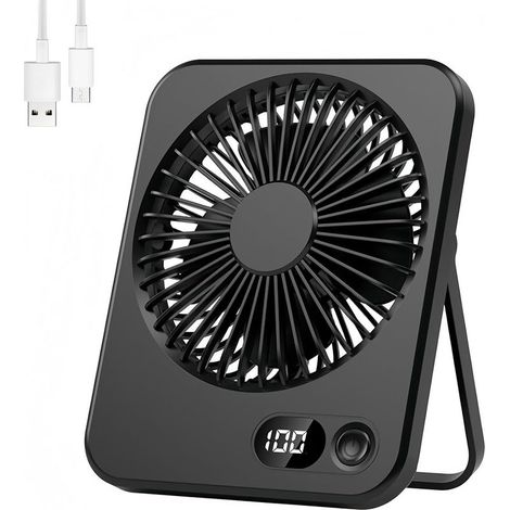 Ventilateur USB Portable Mini 5 Vitesses Silencieux Rechargeable Bureau, Table, Cuisine, Chambre (1/5)