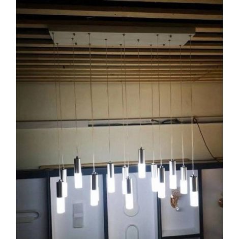 TRADE SHOP - Lampadario Soffitto A Sospensione 14 Cilindri Pendenti Design Moderno 6500k B05 - (1/2)