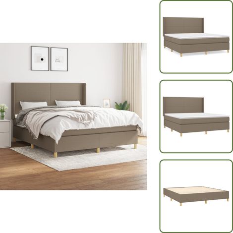 Letto con materasso a molle insacchettato - vidaXL Giroletto a Molle con Materasso Tortora 160x200 cm in Tessuto - Letto con materasso morbido