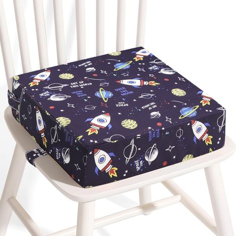 Rehausseur de Chaise pour Enfant, Motif de Dessin Animé Portable Rehausseur de chaise de salle à manger, avec 2 sangles à boucle de sécurité, Adapté pour les Repas des Jeunes Enfants (1/5)