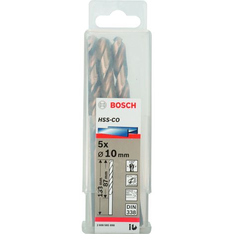 Broca para metal HSS-Co DIN 338 (10 x 87 x 133 mm) BOSCH 2608585898 (1/4)