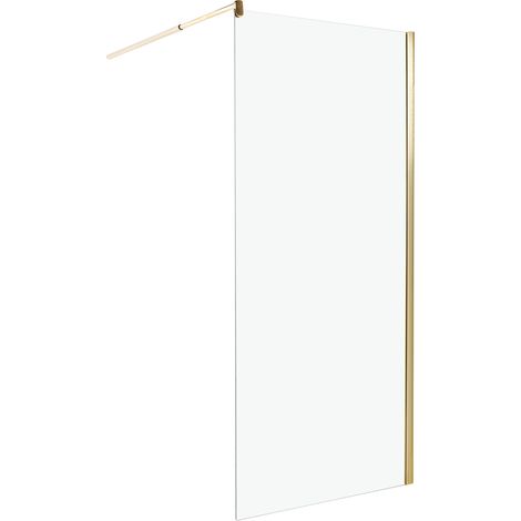 Mampara de ducha de vidrio templado sin puerta dorado 90 x 190 cm Ahaus (1/5)