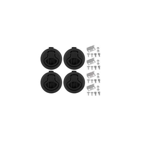 Loquet à fermeture encastrée marine de 61 mm/2,4 pouces avec anneau rond, quincaillerie pour armoires de bateaux, écoutilles, yachts et camping-cars (1/5)