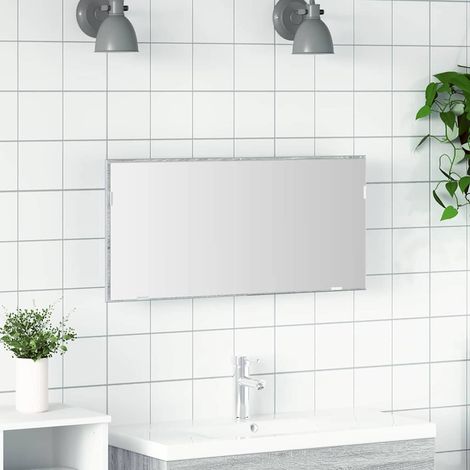 Spiegel Hellgrau Sonoma 80 x 37 cm Glas und engineered Holz (1/5)