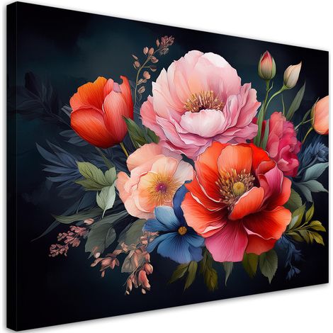 Quadro su tela, Fiori colorati Piante - 60x40 (1/5)