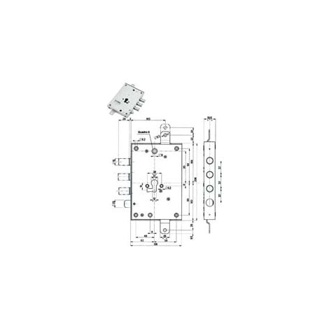SERRATURA TRIPLICE APPLICARE CON SCROCCO CIL. EUR. BLINDATE 85571/37  mm.63 DX (85571D37N)    MOTTURA