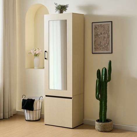 Armoire étroite avec miroir et tringle coulissante – Armoire moderne pour entrée, gain de place pour entrée, chambre et appartement. [ANCIENNE RÉFÉRENCE : GL3812N] (1/5)