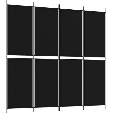 Paravent Cloison de séparation 4 panneaux, Pour Jardin, Balcon, Terrasse Noir 200x200 cm Tissu OIB6292E (1/5)