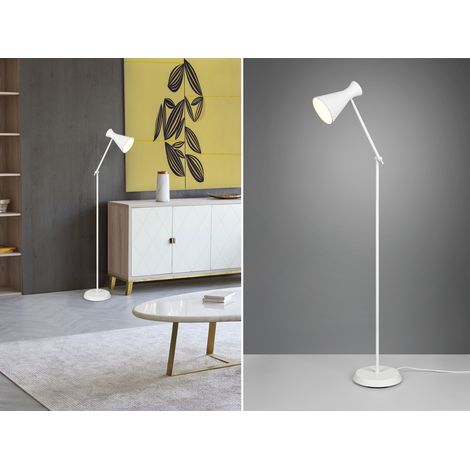 Stehleuchte ENZO mit Gelenk & Fußschalter in Weiß - Höhe 150cm (1/5)