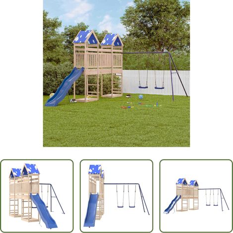vidaXL Holzspielplatz -  Spielturm Massivholz Kiefer (1/5)