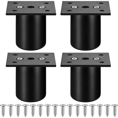 (4 Stück) Pieds Réglables Metal 50mm, Réglage 0-15mm Hauteur Réglables von 0 bis 15 mm, für Küche, Schränke, Tisch, Kommode, Chaiselongue, beleuchtet, Canapé. (1/4)