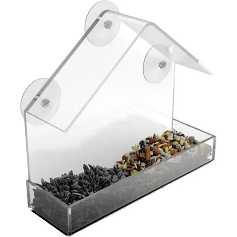 Mangeoire pour oiseaux gaun wild bird feeder capacité 3 oiseaux plastique (1/2)