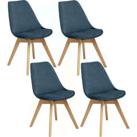 Lot de 4 chaises design scandinave en velours BAYA (1/5)