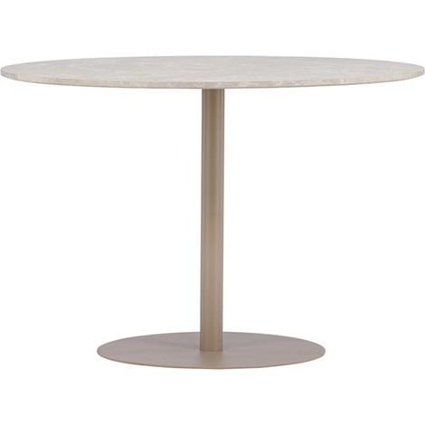 Table à Manger Effet Marbre "Lycke" 110cm Beige (1/5)