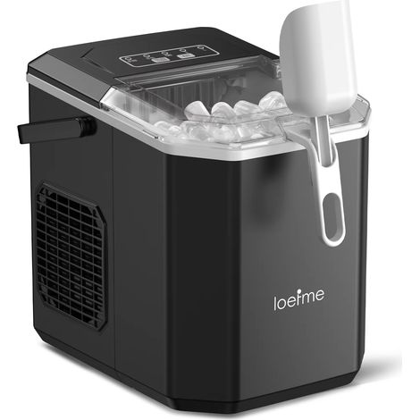 Mini-machine à glaçons portable, production rapide de glace, inclut une pelle à glaçons,  idéale pour les activités de plein air (Noir)