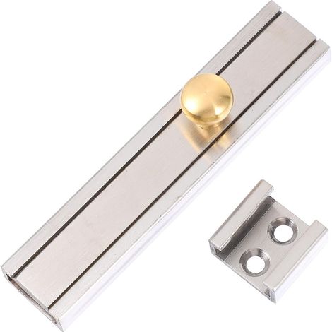 Loquet Coulissant en inox Serrure Antivol, Finition Argentée (1/5)