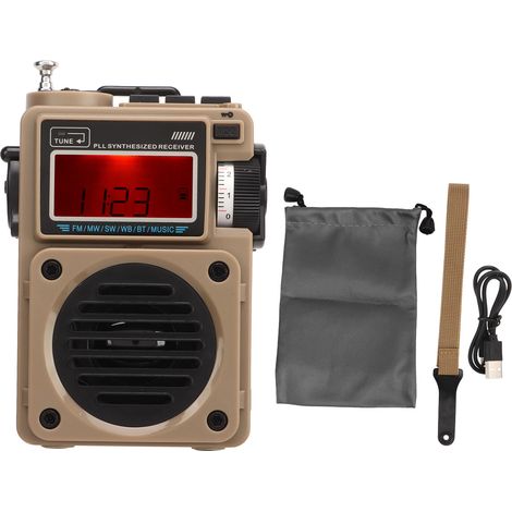 Radio Numérique Portable Bluetooth FM AM SW Multifonction avec Carte Mémoire et Rechargeable (1/5)
