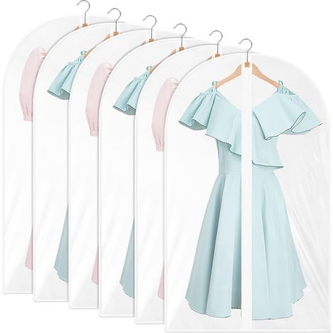 Garment Bags, 60100CM, 6 Hanging Garment Bags, Transparent Window, Reinforced and Thickened Edge, Dust Bags for Clothes, Waterproof, Mothproof, and Moisture-Proof for Suits (1/5)