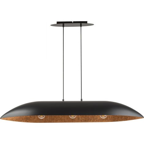 Suspension Gondola résine noir/cuivre ovale 3xE27 Sigma (1/4)