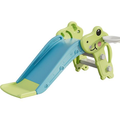 Toboggan pliant pour tout-petits, structure stable en plastique vert, glissade sécurisée pour enfants, protection fiable, toboggan de jeu pour bambins (1/5)