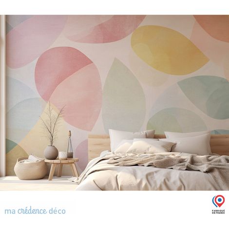 Papier peint : Pétales abstraites et colorées, Peinture - Intissé - L.300 x H.280 cm (1/5)