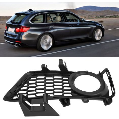 Grille antibrouillard nid d'abeille noire pour BMW Série 3 F30 F31 2011-2015, cache pare-chocs avant gauche, 1 pièce. (1/5)