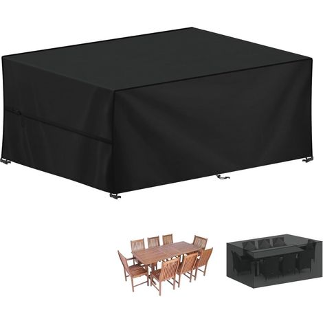 Housse Salon de Jardin 240x100x80cm Housse Table Jardin Imperméable  Housses de Protection pour Meubles de Jardin, 420D Tissu Oxford Bache Salon de Jardin Exterieur, Anti-UV, Rectangulaire (1/5)