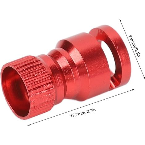 Quattro localizzatori di fori per carrozzeria di auto radiocomandate in lega di alluminio, 17,7 x 9,9 mm, rossi.
