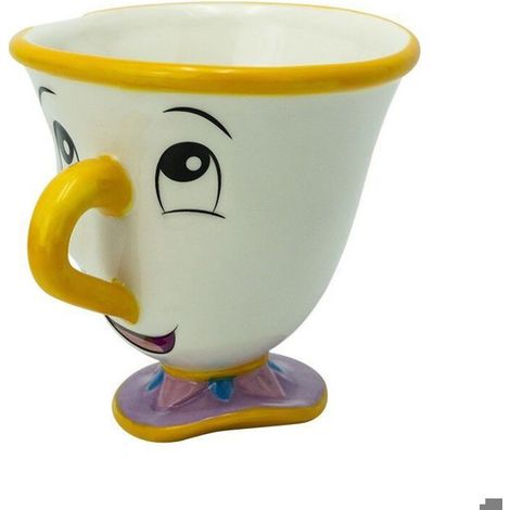 1 tasse 3D La Belle et la Bête, motif en relief Zip, céramique blanche, 250 ml, idéale pour thé ou café à la maison (1/4)