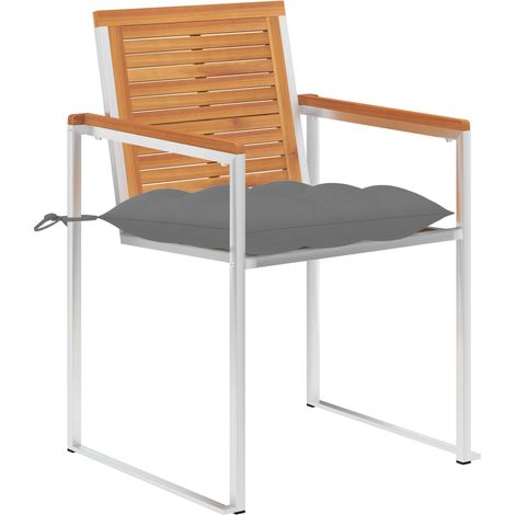 Maison Exclusive - Gartenstühle mit Kissen 2 Stk. Massivholz Akaz
