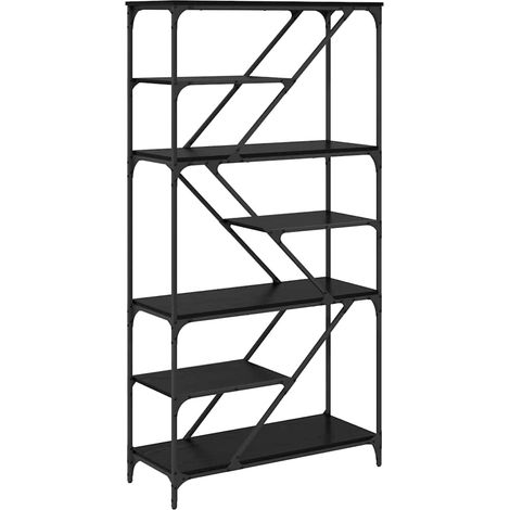 Estante de libros Roble Negro 91 x 36 x 176 cm vidaXL