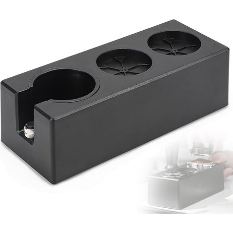 Verstellbare Kaffeetamperstation 51–58 mm, Espresso-Kaffeetamperstation aus ABS, universeller Organizer für Barista-Zubehör, Schwarz (1/5)