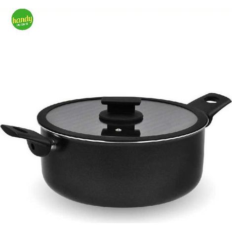 Casseruola Antiaderente Vulcano con Coperchio in Vetro 26 cm Accademia Mugnano