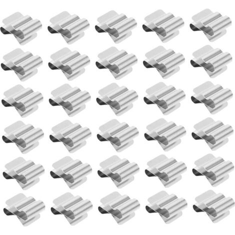Ensemble de 30 clips métalliques pour câbles solaires, clips à ressort en acier inoxydable pour la fixation et la gestion des câbles sur les cadres de panneaux photovoltaïques, installation rapide et