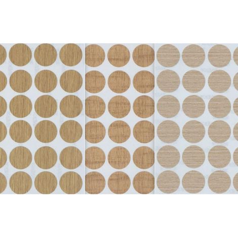 Chêne Clair Lot de 162 Autocollants pour Cacher Les Trous de Vis, 3 Feuilles de 21 mm, Texture Bois, pour Masquer Les Vis Inesthétiques sur Meubles et Murs, Armoires et Autres Meubles Hide Collage