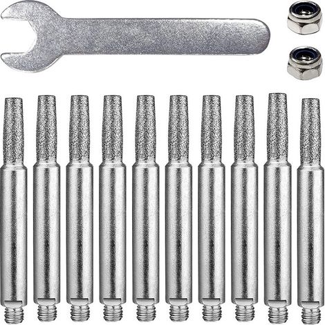 Affilatrice per motosega in carburo di tungsteno, 3 diverse misure, 4 mm, 5 mm, 6 mm, kit per motosega con frese ad alta durezza per motoseghe da 8-22 pollici (5,5 mm, argento)