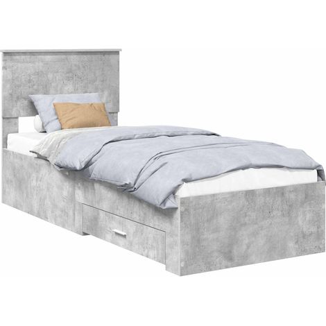 Struttura del letto Grigio Certo e Argento 70 x 190 cm vidaXL